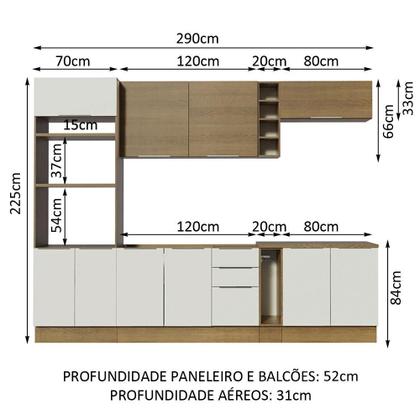 Imagem de Cozinha Completa Madesa Stella 290001 com Armário e Balcão