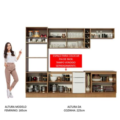Imagem de Cozinha Completa Madesa Stella 290001 com Armário e Balcão