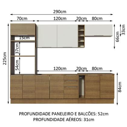 Imagem de Cozinha Completa Madesa Stella 290001 com Armário e Balcão