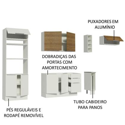Imagem de Cozinha Completa Madesa Stella 290002 com Armário e Balcão