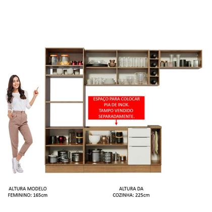 Imagem de Cozinha Completa Madesa Stella 290002 com Armário e Balcão