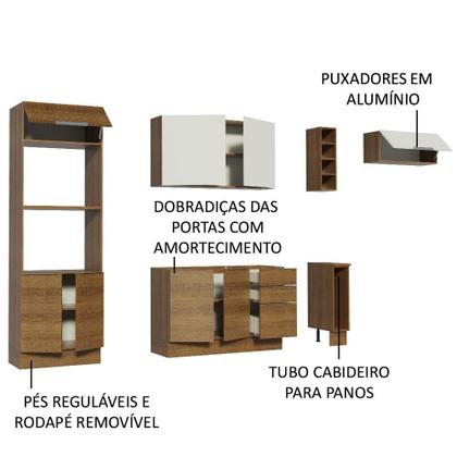 Imagem de Cozinha Completa Madesa Stella 290002 com Armário e Balcão