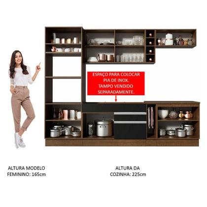 Imagem de Cozinha Completa Madesa Vicenza com Armário e Balcão (Sem Tampo e Pia)