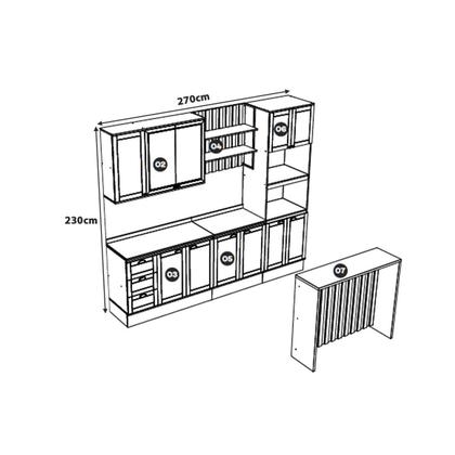 Imagem de Cozinha Completa MDF Estilo Americana Modulável Lançamento