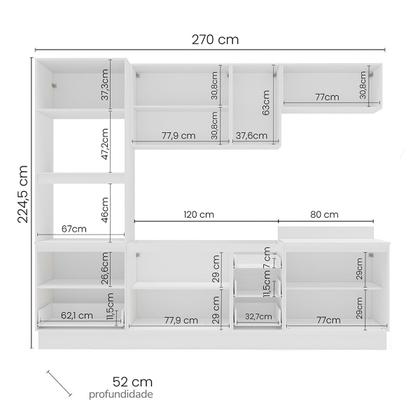 Imagem de Cozinha Completa Meena 10 Portas 4 Gavetas 40250061 Branco - Politorno