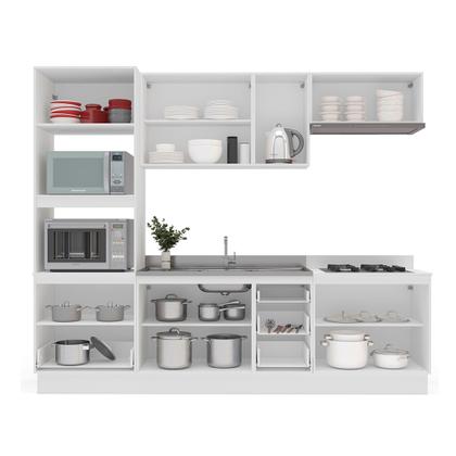 Imagem de Cozinha Completa Meena 10 Portas 4 Gavetas 40250061 Branco - Politorno