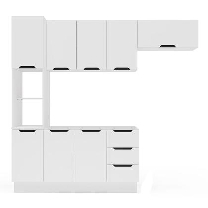 Imagem de Cozinha Completa Meena 8 Portas 3 Gavetas 40250060 Branco - Politorno