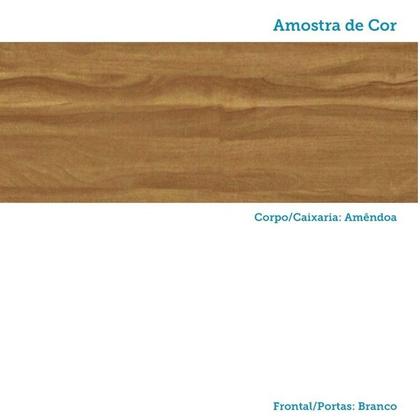 Imagem de Cozinha Completa Modulada 100% MDF 6 Peças 12 Portas 4 Gavetas e Vidro 354cm Vicenza Espresso Móveis Branco/Amêndoa
