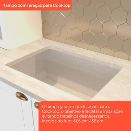 Imagem de Cozinha Completa Modulada 6 Peças com Cristaleira Emily Espresso Móveis Branco
