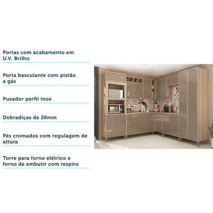 Imagem de Cozinha Completa Modulada 8 Peças com Armário e Balcão Mel Luciane Móveis