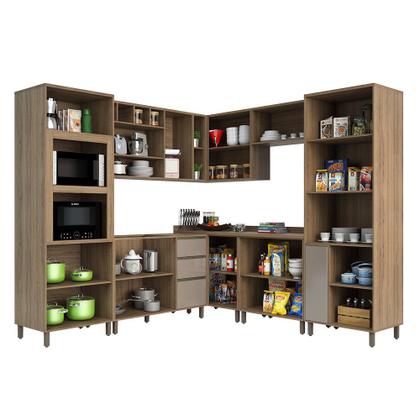 Imagem de Cozinha Completa Modulada 8 Peças com Armário e Balcão Mel Luciane Móveis