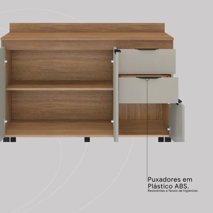 Imagem de Cozinha Completa Modulada Firenze 4 Peças 10 Portas 2 Gavetas Cinza/Amendola/Nude Prime Tx