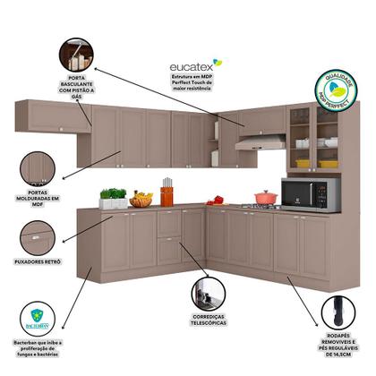 Imagem de Cozinha Completa Modulada Olivia 18 Portas 2 Gavetas