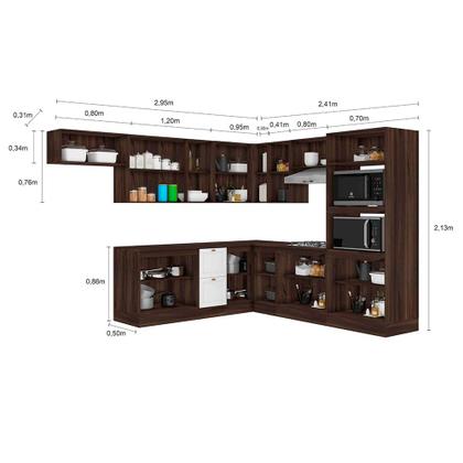 Imagem de Cozinha Completa Modulada Olivia 18 Portas 2 Gavetas