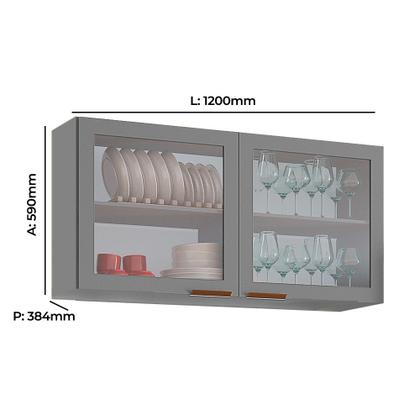 Imagem de Cozinha Completa Modulada Tuboarte Marta 100% MDF com 7 Portas e 1 Gaveta