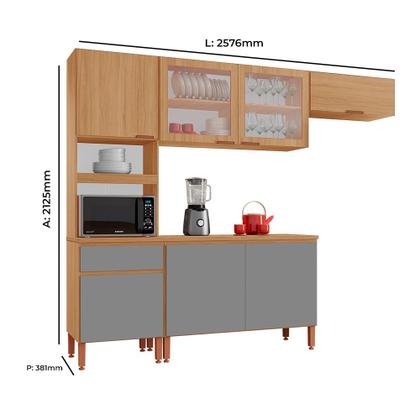 Imagem de Cozinha Completa Modulada Tuboarte Marta 100% MDF com 7 Portas e 1 Gaveta