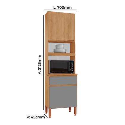 Imagem de Cozinha Completa Modulada Tuboarte Marta 100% MDF com 7 Portas e 1 Gaveta