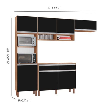 Imagem de Cozinha Completa Modulada Virginia New 100% MDF Tuboarte 7 Portas e 2 Gavetas