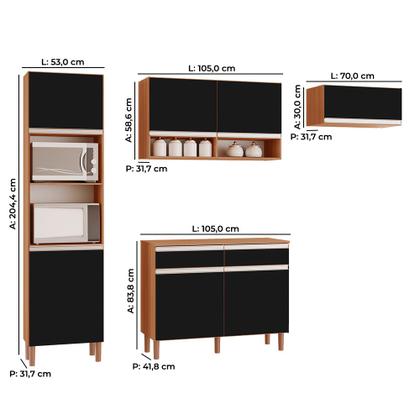 Imagem de Cozinha Completa Modulada Virginia New 100% MDF Tuboarte 7 Portas e 2 Gavetas