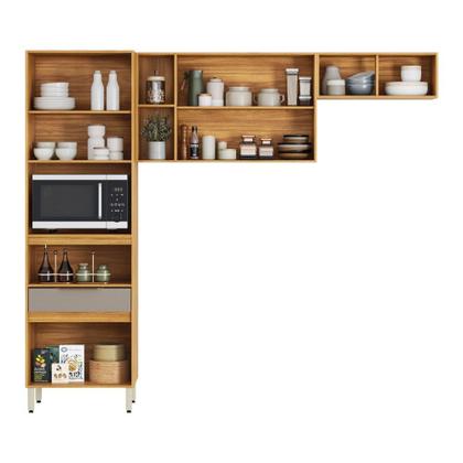 Imagem de Cozinha Completa Plena 7 Portas 1 Gaveta Cinamon/Nude - Demóbile