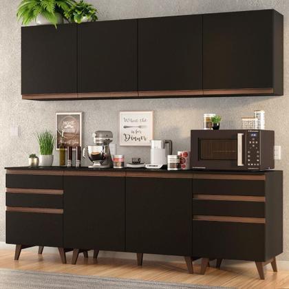 Imagem de Cozinha Completa Reims 240002 Com Armário E Balcão Preto