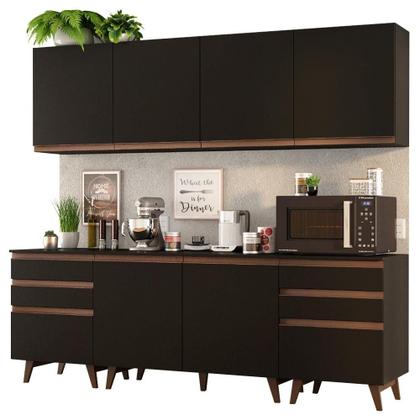 Imagem de Cozinha Completa Reims 240002 Com Armário E Balcão Preto