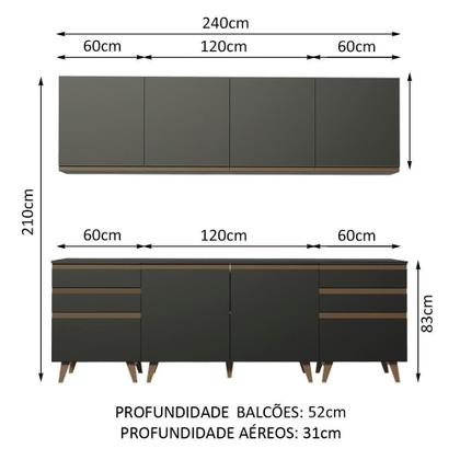 Imagem de Cozinha Completa Reims 240002 Com Armário E Balcão Preto