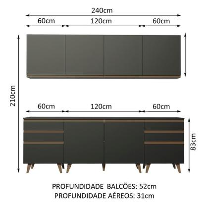 Imagem de Cozinha Completa Reims 240002 Com Armário E Balcão Preto