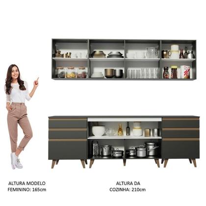 Imagem de Cozinha Completa Reims 240002 Com Armário E Balcão Preto
