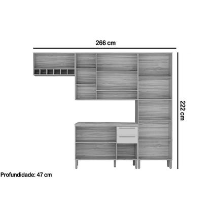 Imagem de Cozinha Completa Ronipa Napoli Prime 4 Peças Castanho/Branco