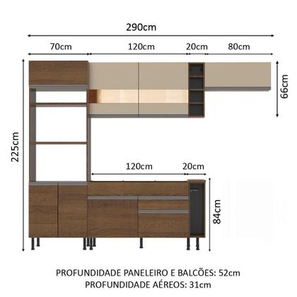 Imagem de Cozinha Completa Vicenza com Armário e Balcão + Tampo Madesa