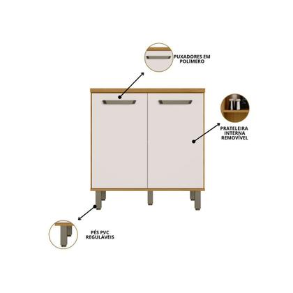 Imagem de Cozinha Criare 5 Peças com Paneleiro Duplo com 13 Portas e 2 Gavetas Poliman Móveis