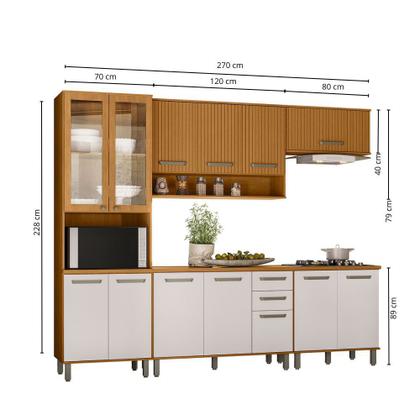 Imagem de Cozinha Criare 5 Peças com Paneleiro Duplo com 13 Portas e 2 Gavetas Poliman Móveis