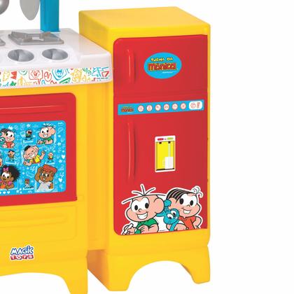 Imagem de Cozinha Da Turma Da Mônica Fogão Forninho Geladeira Infantil Com Acessórios Magic Toys