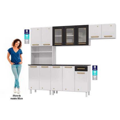 Imagem de Cozinha de Aço Compacta 4 Peças 12 Portas 1 Gaveta Diamante