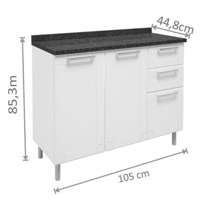 Imagem de Cozinha de Aço Compacta 4 Peças com 14 Portas e Balcão 3 Portas 2 Gavetas Multipla Bertolini Branco 