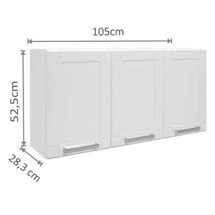Imagem de Cozinha de Aço Compacta 4 Peças com 14 Portas e Balcão 3 Portas 2 Gavetas Multipla Bertolini Branco 