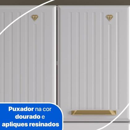 Imagem de Cozinha de Aço Compacta Modulada 3 Peças com Vidros 11 Portas Diamante Telasul Branco