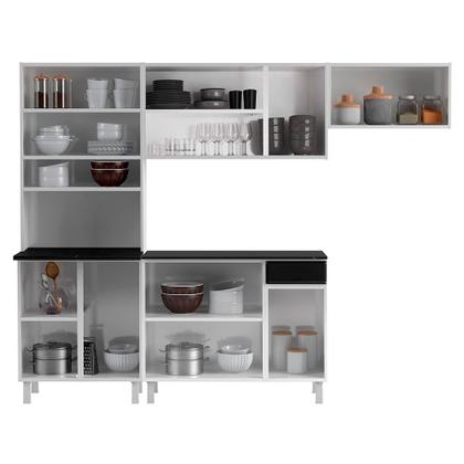 Imagem de Cozinha de Aço Compacta Telasul Diamante 4Pçs C/ Kit Bco/Pto