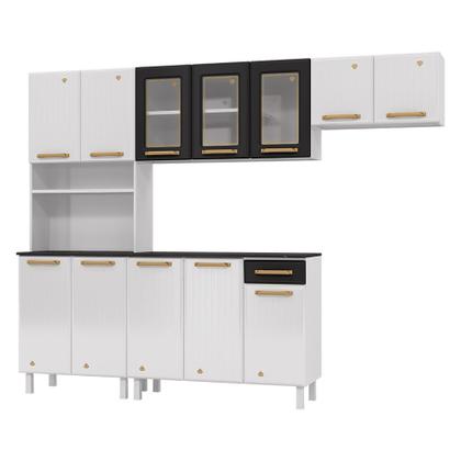 Imagem de Cozinha de Aço Compacta Telasul Diamante 4Pçs C/ Kit Bco/Pto