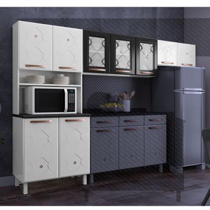 Imagem de Cozinha de Aço Compacta Telasul Mirage 3 Peças Branco/Preto