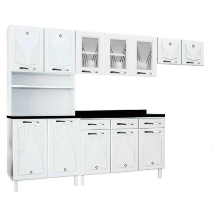 Imagem de Cozinha de Aço Completa C/ Kit para Micro-Ondas Telasul Star C/ Vidro 4 Peça Branco - Telasul