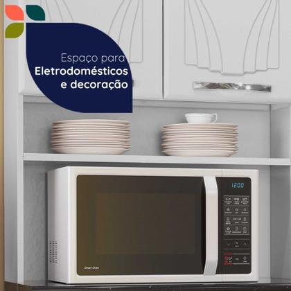 Imagem de Cozinha de Aço Completa C/ Kit para Micro-Ondas Telasul Star C/ Vidro 4 Peça Branco - Telasul