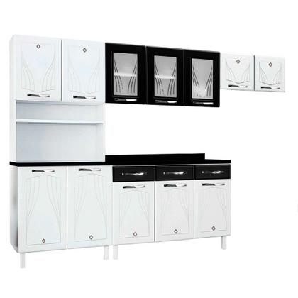 Imagem de Cozinha de Aço Completa C/ Kit para Micro-Ondas Telasul Star C/ Vidro 4 Peça Preto - Telasul