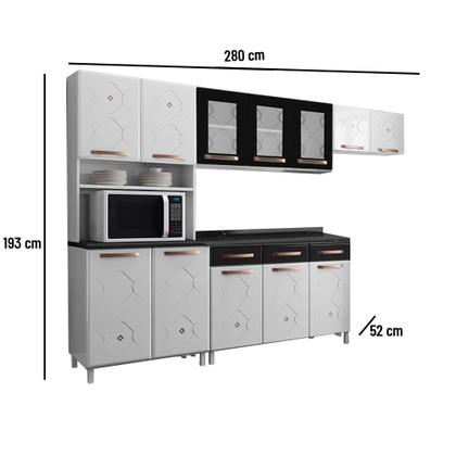Imagem de Cozinha de Aço Completa Telasul Mirage Com Balcão Branco/Preto