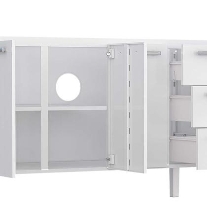 Imagem de Cozinha de Aço Gabinete Para Pia 140cm com Armário Aéreo Vênus Cozimax Branco