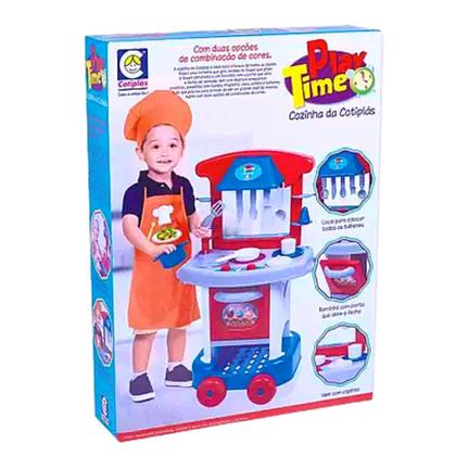 Imagem de Cozinha De Brinquedo Play Time Completa Infantil 71cm Com Acessórios Meninos Meninas Cotiplás