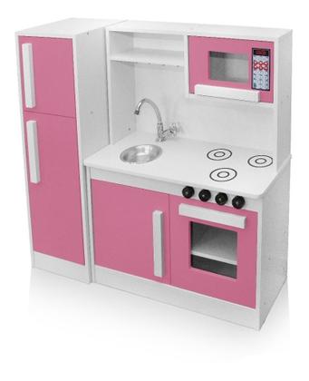 Imagem de Cozinha Infantil Branco E Rosa Completa Com Geladeira Encanto
