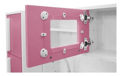 Imagem de Cozinha Infantil Branco E Rosa Completa Com Geladeira Encanto