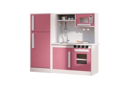 Imagem de Cozinha Infantil Branco e Rosa Para Crianças Completa Com Geladeira 100 Mdf LV Moveis